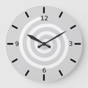 Abstract Spiral in Light Grey & White Large Clock