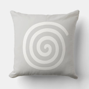 Abstract Spiral in Light Grey & White Throw Pillow