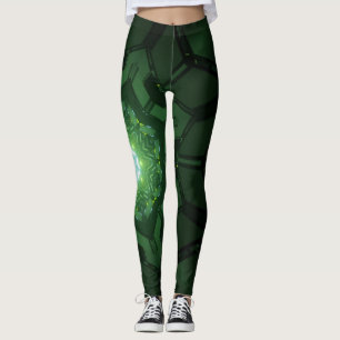 Abstract spiral neon lighting image leggings