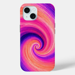 Abstract Spiral Paint Swirl Pattern iPhone 15 Case