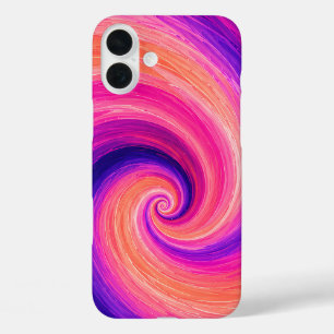 Abstract Spiral Paint Swirl Pattern iPhone 16 Plus Case
