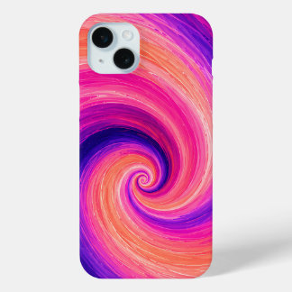Abstract Spiral Paint Swirl Pattern iPhone 15 Mini Case