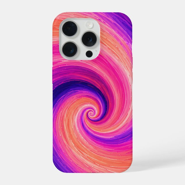 Abstract Spiral Paint Swirl Pattern iPhone Case (Back)