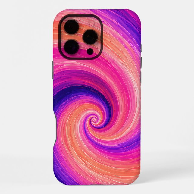 Abstract Spiral Paint Swirl Pattern iPhone Case (Back)