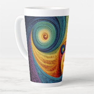 Abstract Spiral Pattern Colourful 3D Swirl Texture Latte Mug