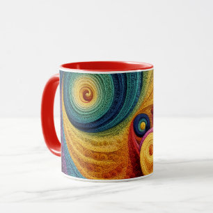 Abstract Spiral Pattern Colourful 3D Swirl Texture Mug