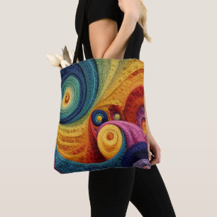 Abstract Spiral Pattern Colourful 3D Swirl Texture Tote Bag