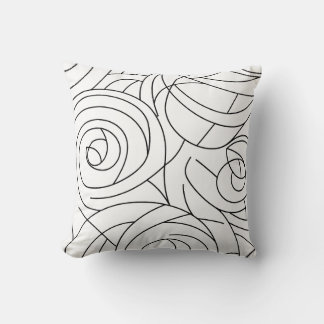 Abstract Spiral Pattern - Modern Black and White Cushion