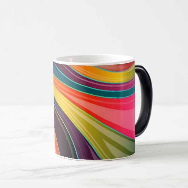 Abstract spiral rainbow colourful design magic mug (Front Right)