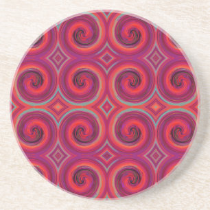 Abstract Spiral Swirl Pattern Coaster