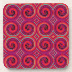 Abstract Spiral Swirl Pattern Coaster