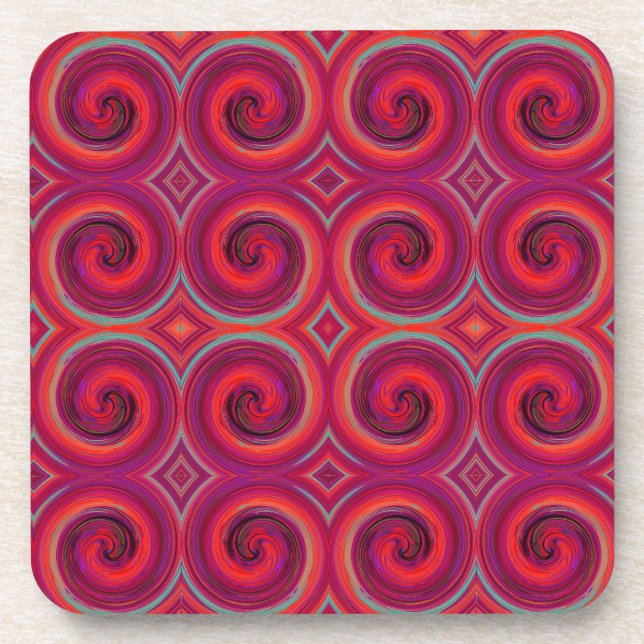 Abstract Spiral Swirl Pattern Coaster (Front)