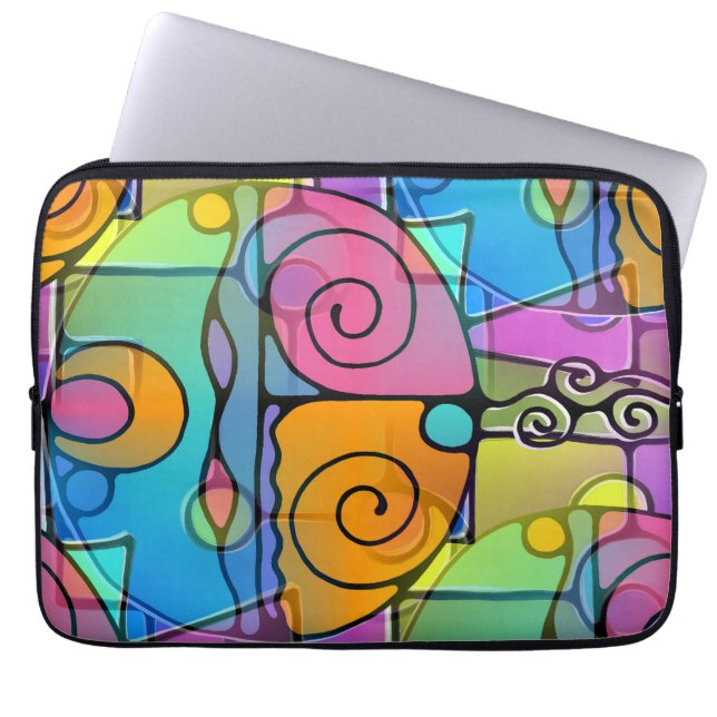 Abstract Spirals of Energy - seamless pattern 14 Laptop Sleeve (Front)