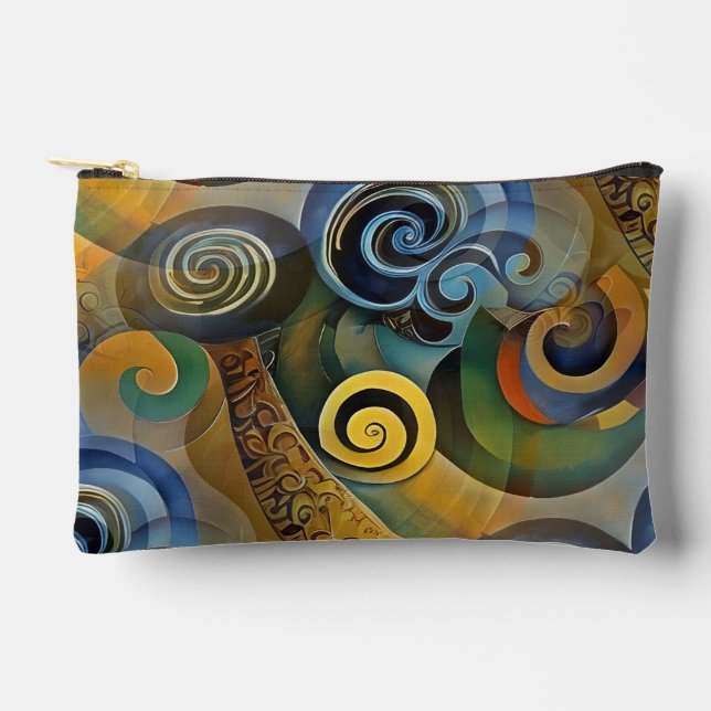 Abstract Spirals of Energy - seamless pattern 3 Accessory Pouch (Front)