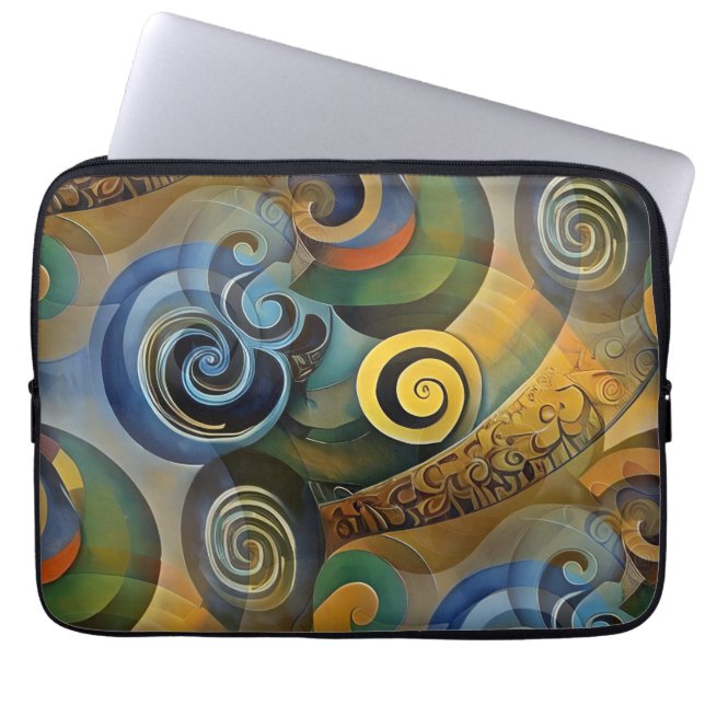 Abstract Spirals of Energy - seamless pattern 3 Laptop Sleeve (Front)