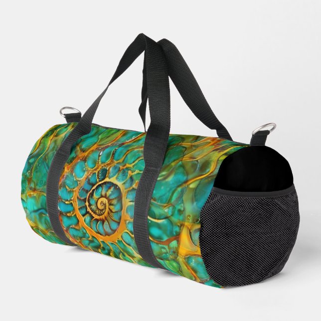 Abstract Spirals of Energy - seamless pattern 5 Duffle Bag (Right Corner)