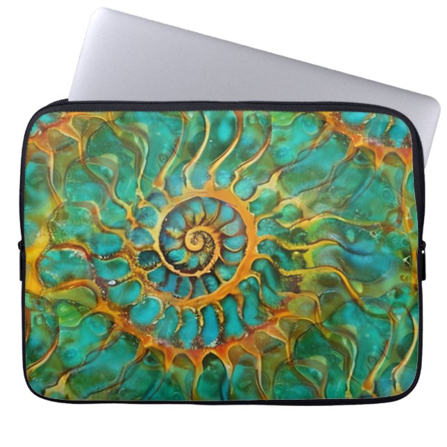 Abstract Spirals of Energy - seamless pattern 5 Laptop Sleeve (Front)