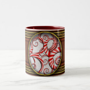 Abstract - Spirals - Peppermint Dreams Two-Tone Coffee Mug