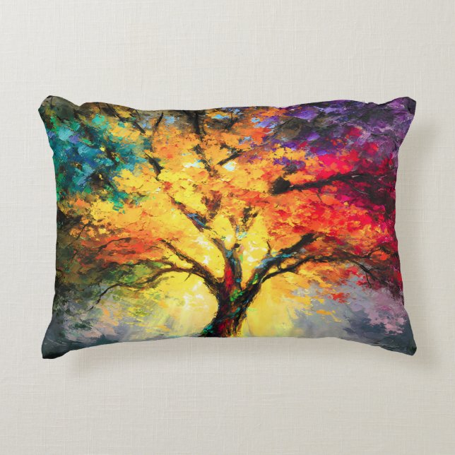 Abstract Spiritual Nature Tree of Life Decorative Cushion (Front)