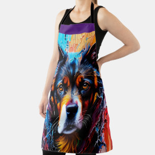 Abstract splash colour dog apron