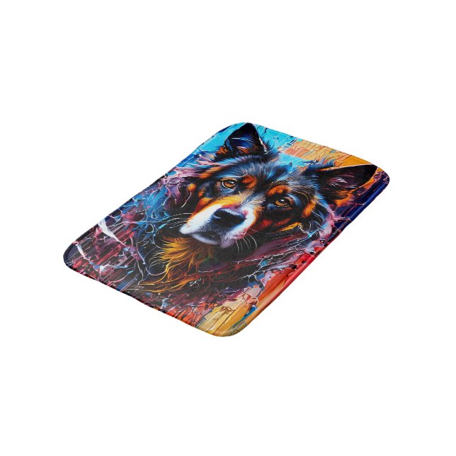 Abstract splash colour dog  bath mat (Angled)