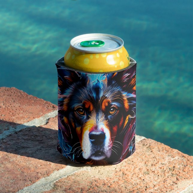 Abstract splash colour dog  can cooler (In Situ Pool)