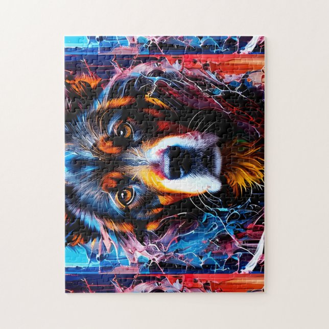 Abstract splash colour dog  jigsaw puzzle (Vertical)