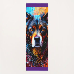 Abstract splash colour dog yoga mat