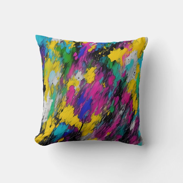 Abstract splash of paint cushion (Front)