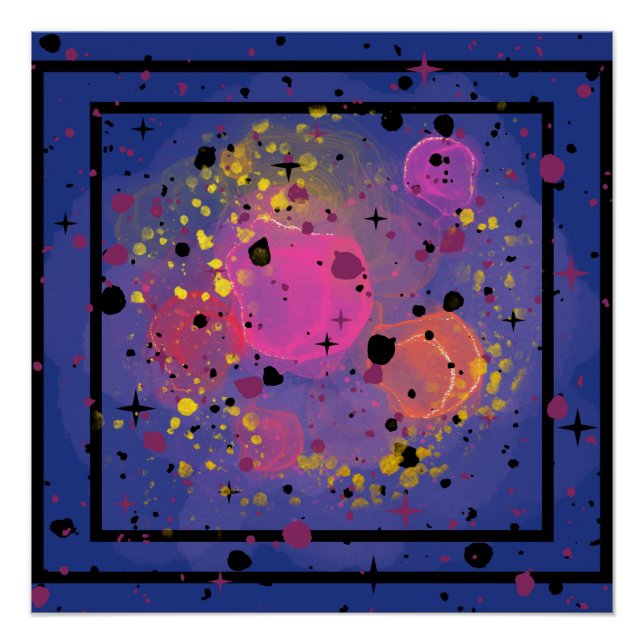 Abstract splashes of starry sky design poster (Front)