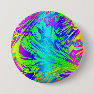 Abstract Splashing Rainbow Liquid 7.5 Cm Round Badge
