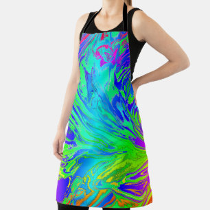 Abstract Splashing Rainbow Liquid Apron
