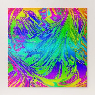 Abstract Splashing Rainbow Liquid Jigsaw Puzzle