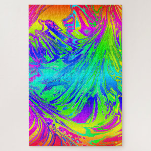 Abstract Splashing Rainbow Liquid Jigsaw Puzzle