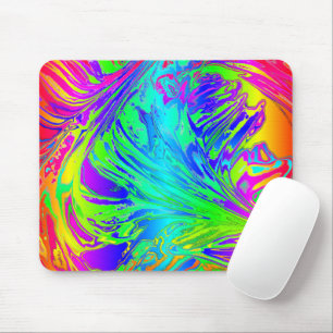 Abstract Splashing Rainbow Liquid Mouse Pad