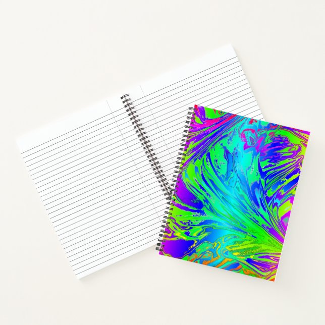 Abstract Splashing Rainbow Liquid Notebook (Inside)