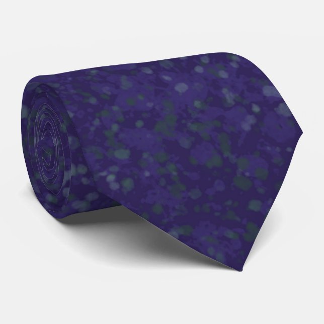 Abstract Splatter Art With Shades Of Blue Tie (Rolled)