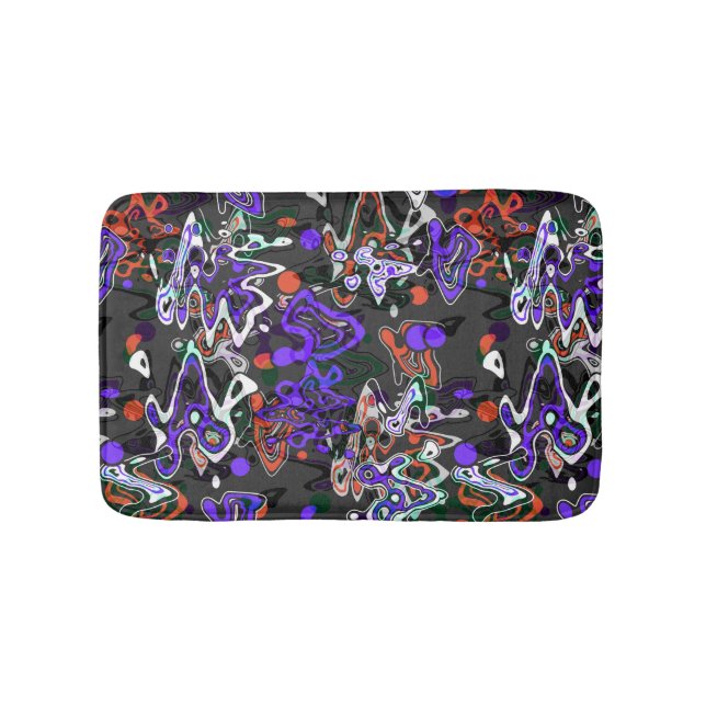 Abstract splatter brush modern stylishly fashionab bath mat (Front)