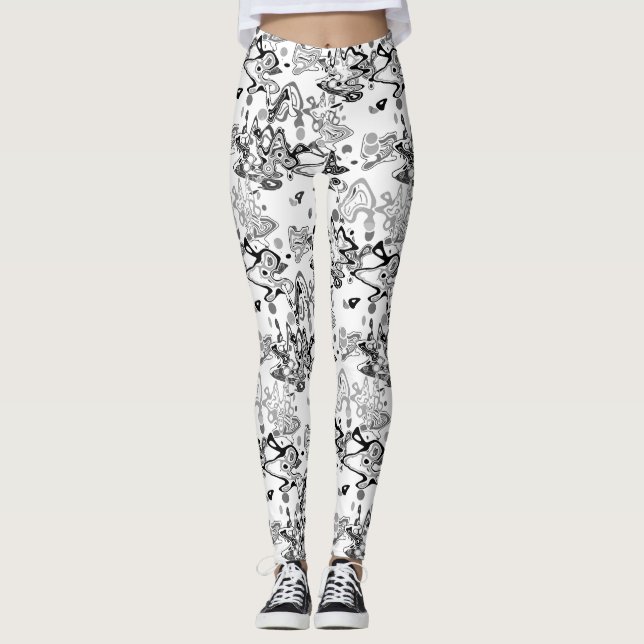 Abstract splatter brush modern stylishly fashionab leggings (Front)