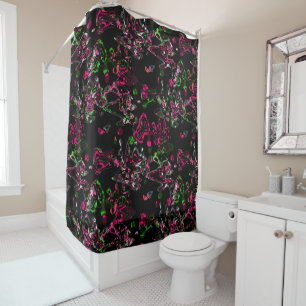 Abstract splatter brush modern stylishly fashionab shower curtain