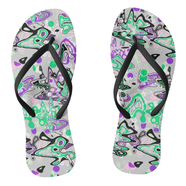Abstract splatter brush modern stylishly fashionab thongs (Footbed)