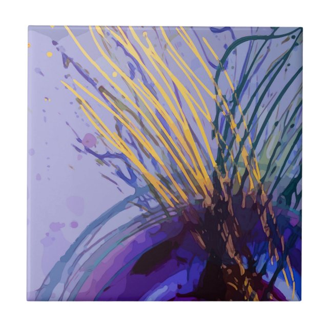 Abstract Splatter Ceramic Tile (Front)