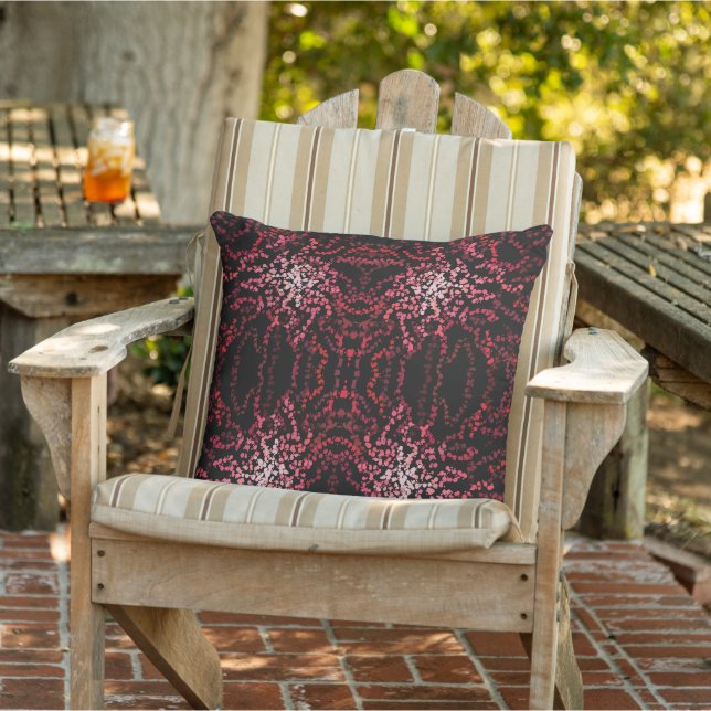 Abstract Splatter Dots Of Pinks And Reds Pattern Cushion (Chair)