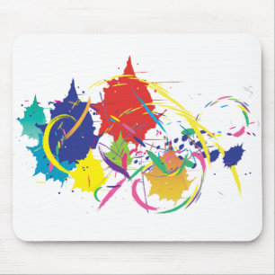 Abstract Splatter Paint Vector Digital Art Cool Mouse Pad