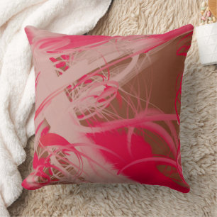 Abstract Splattered Paint Pink Brown Cushion