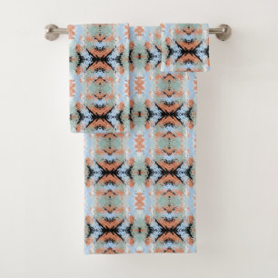 Abstract Split Ends Pattern And Soft Pastels Bath Towel Set