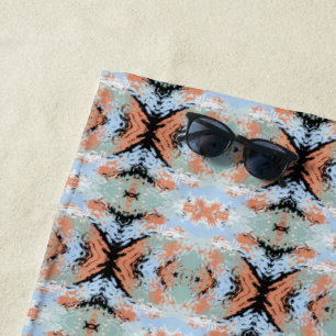 Abstract Split Ends Pattern And Soft Pastels Beach Towel