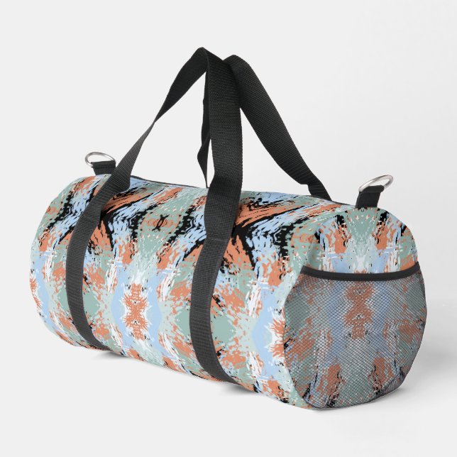 Abstract Split Ends Pattern And Soft Pastels Duffle Bag (Right Corner)