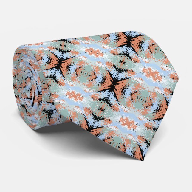 Abstract Split Ends Pattern With Pastel Colors Art Tie (Rolled)