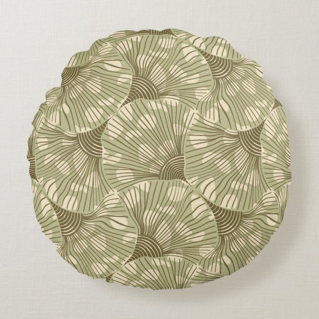 Abstract spotty plants seamless pattern. pattern,l round cushion (Front)